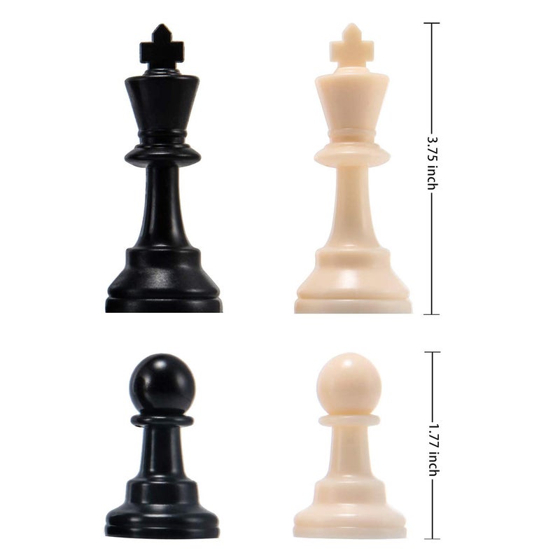 AMEROUS Chess Pieces, Chessmen with 3.75â€ King Height, Figure Figurine Chess Pawns for Chess Board Game - Pieces Only - Image 4